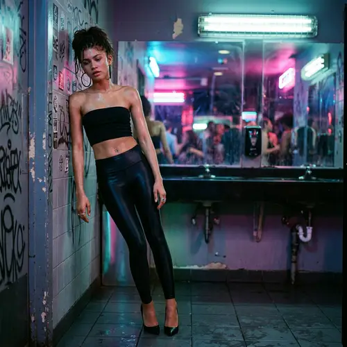 Zendaya's Stunning Nightclub Look in Neon Lights