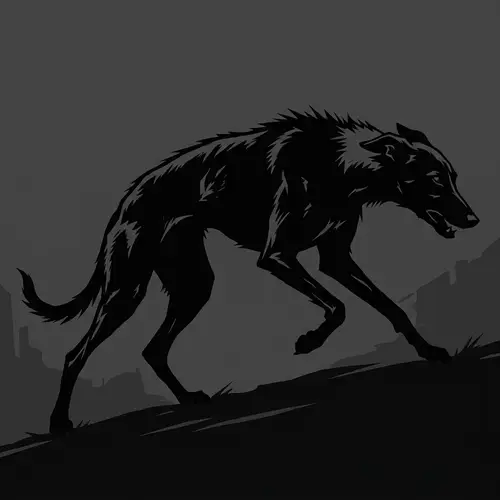 Intense and Dynamic Greyhound Dog Silhouette