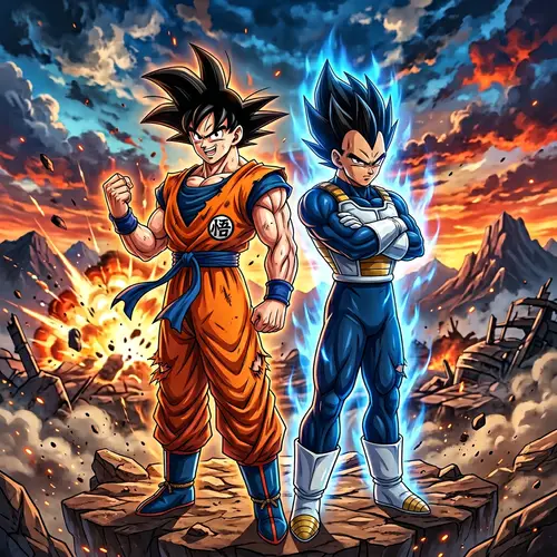 Muscular Martial Artists Battle - Orange vs Blue Warriors