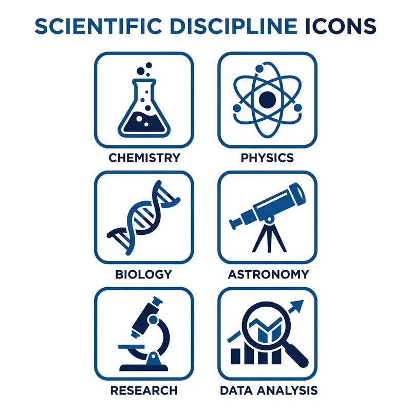 Science Icon Set in Two Colors - Vector Graphics