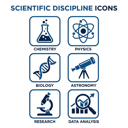 Science Icon Set - Vector Styled Two-Toned Icons