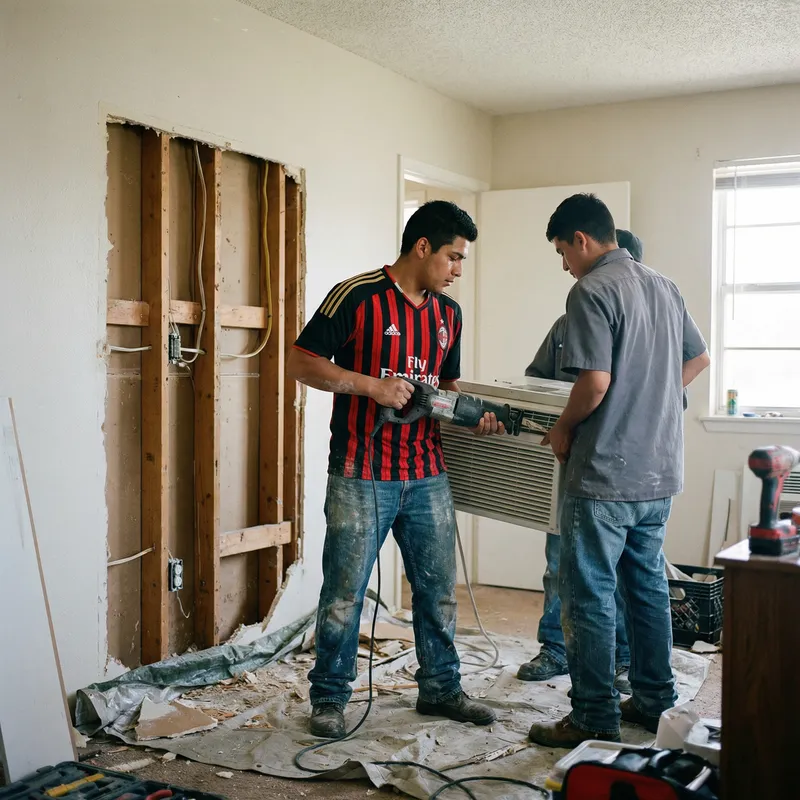Ultra-realistic Home Improvement Project: Air Conditioning Installation in Apartment