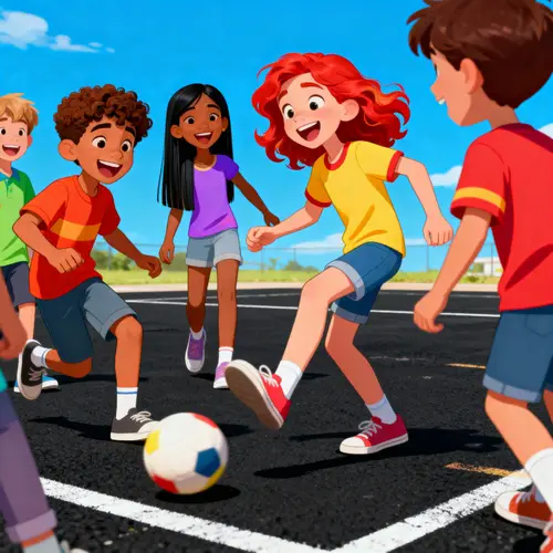 Fun Kickball Game with Diverse Kids