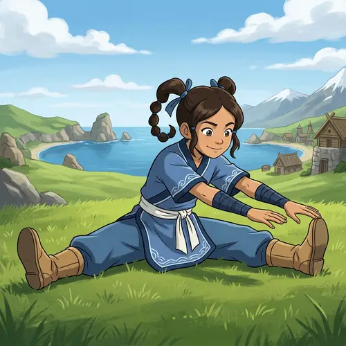 Young Katara in Martial Arts Pose - Avatar Fan Art