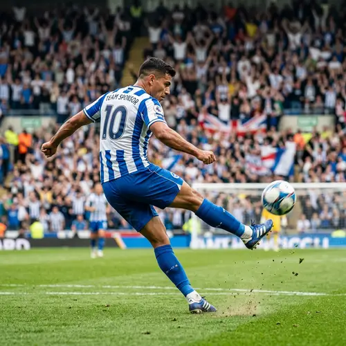 Hispanic Football Player Number 10 Power Kick