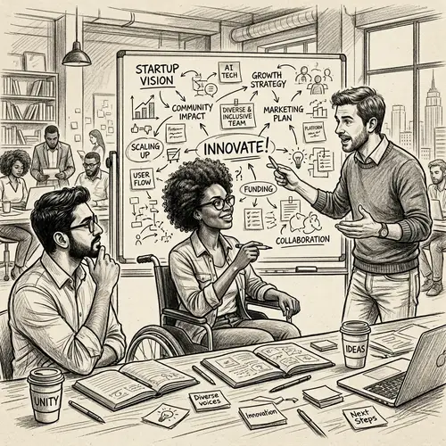 Entrepreneur Diversity Sketch: Brainstorming Session Art