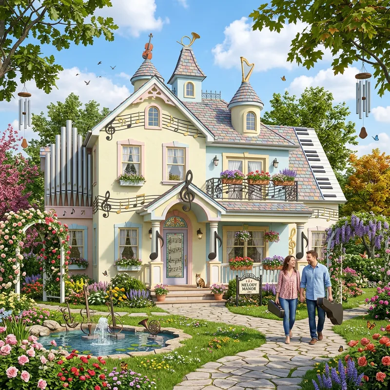 Cheerful Musical House: A Sunny Atmosphere