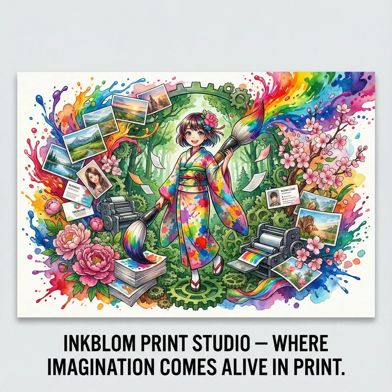 Print Marketing Poster: Anime Girl Amidst Creative Chaos