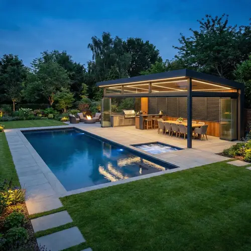 Luxurious Backyard Pool Area Design Ideas