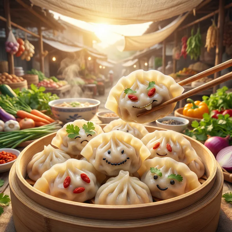 Playful Dumplings: Vibrant Food Photography Playful Dumplings: Vibrant Food Photography
