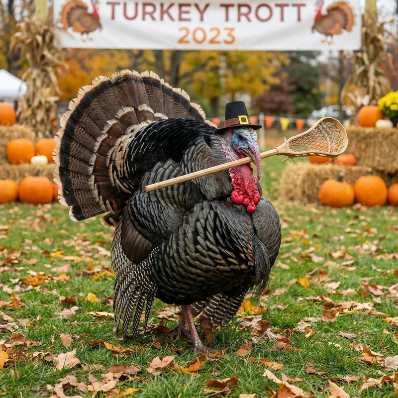 Thanksgiving Turkey with Lacrosse Stick