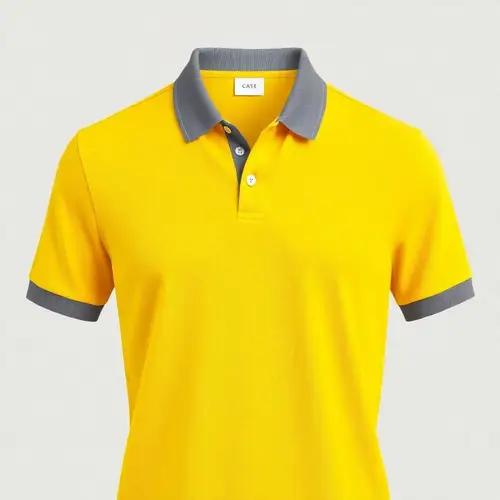 Stylish Yellow and Gray Polo Shirt