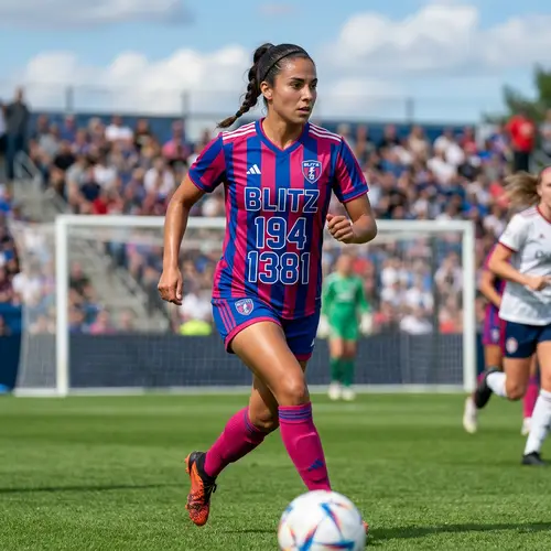 Blitz Pink and Blue Soccer Jersey with Stripes