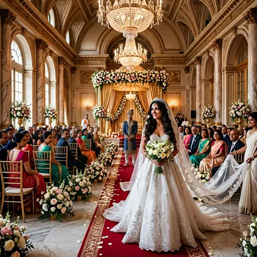 Royal Wedding Ceremony in Opulent Palace - Modern & Traditional Blend