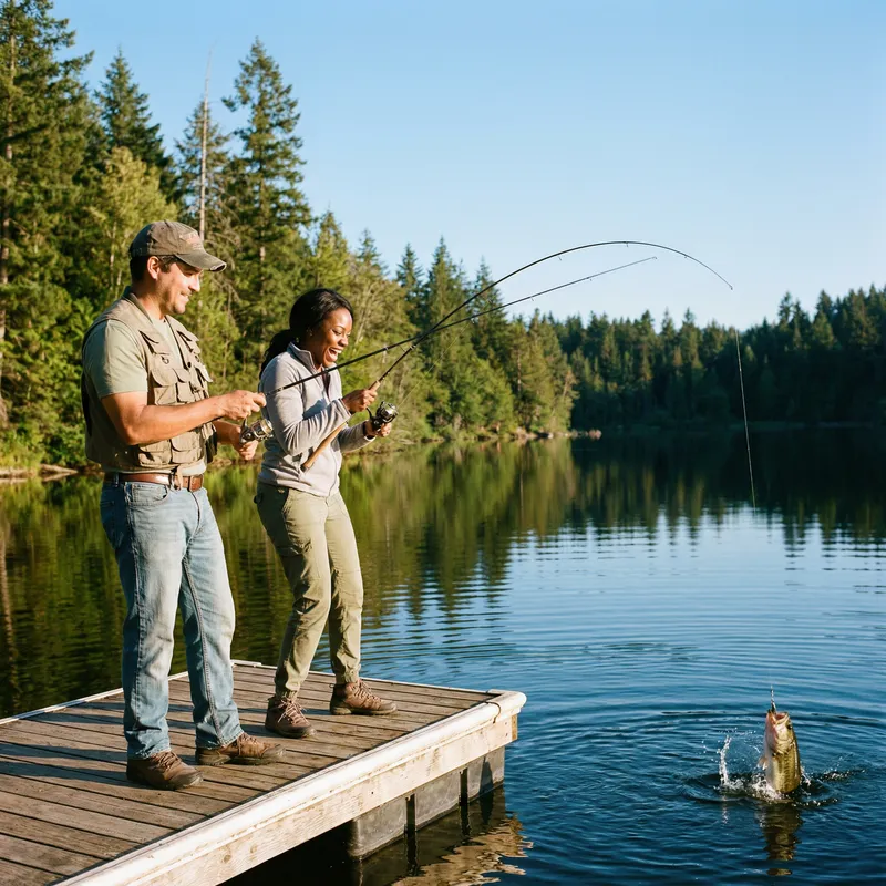 Tranquil Fishing Scene by Serene Lake | Outdoor Activity Image