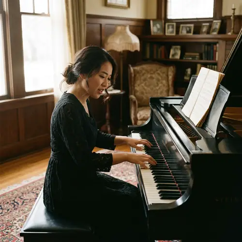 Asian Beauty Playing Piano