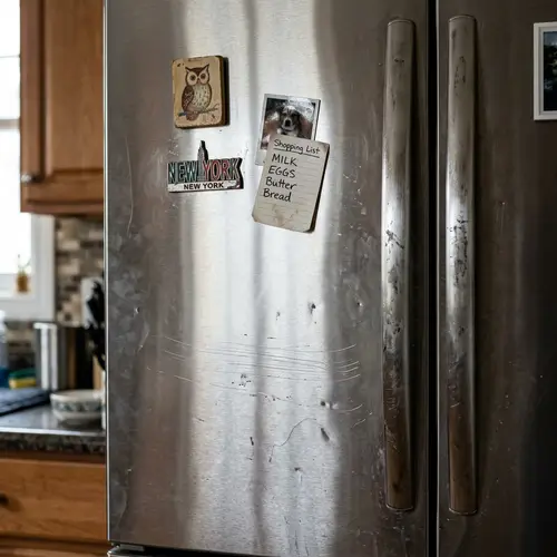 Detailed Textures and Patterns on Refrigerator Surface