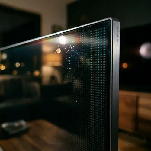 Modern Flat-Screen TV: Macro-Photography Close-Up