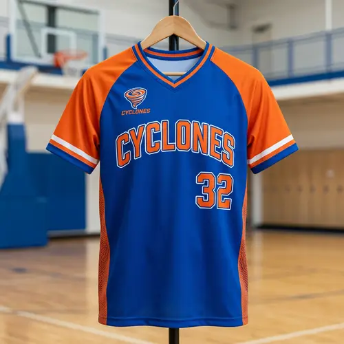 Custom Orange and Blue Team Jersey
