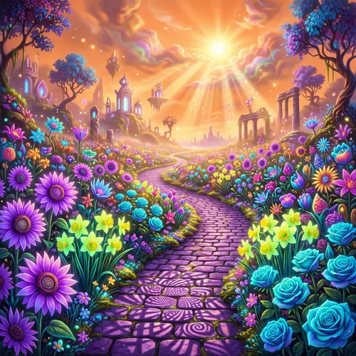 Surreal Flowers: A Dreamlike Landscape