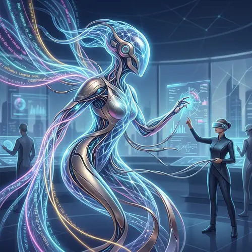 Futuristic AI System Blending Cybernetics and Language Processing