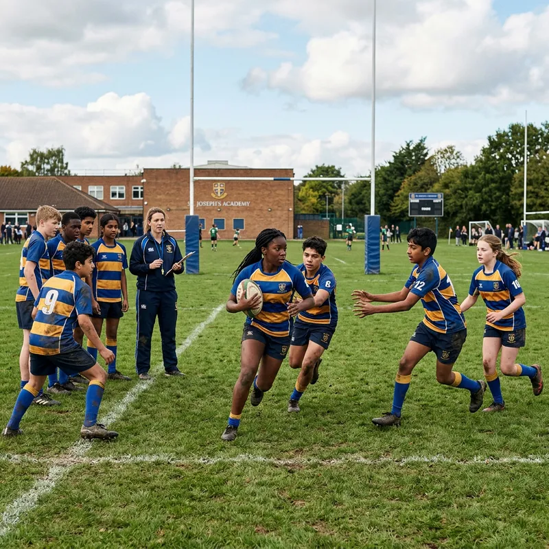 School Rugby Team in Action