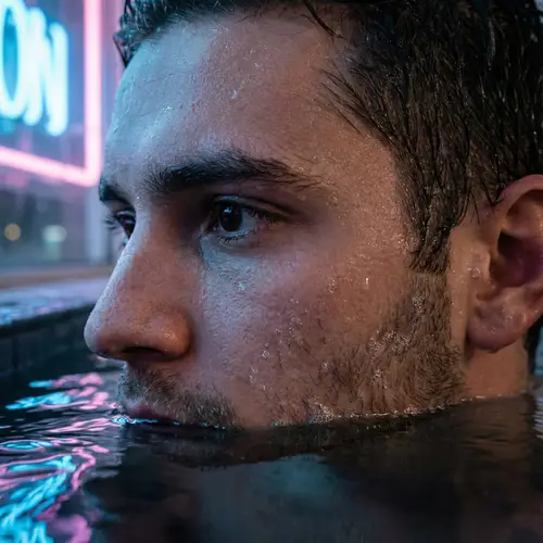 Hyper-Realistic Portrait of a Young Man in Water