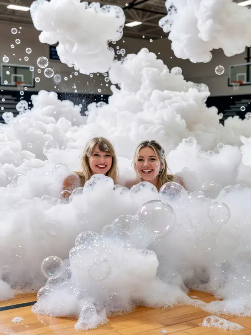 Taylor Swift & Hilary Duff: Fun Foam Party Shoot
