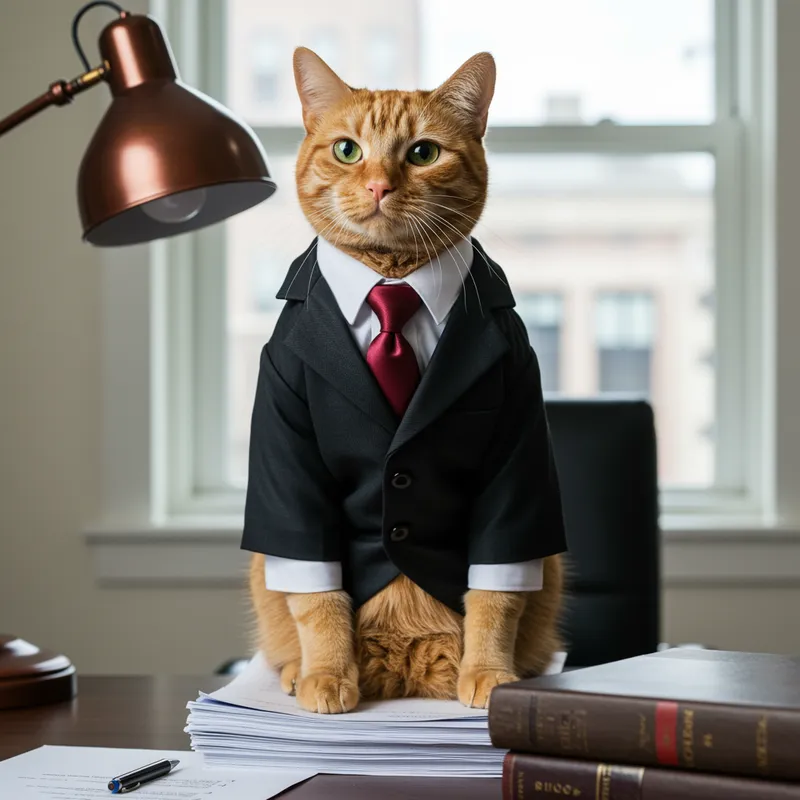 Cat in Lawyer Suit: Professional Feline Attire
