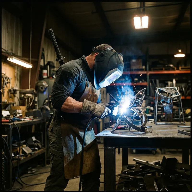 Welding Ninja: Muscled Warrior with a Sword