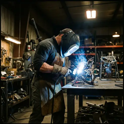 Welding Ninja: Muscled Warrior with a Sword