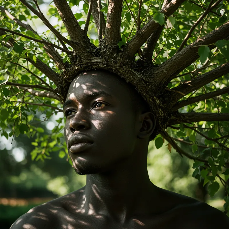 Black Man with Tree Hair