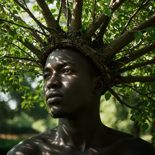 Black Man with Tree Hair