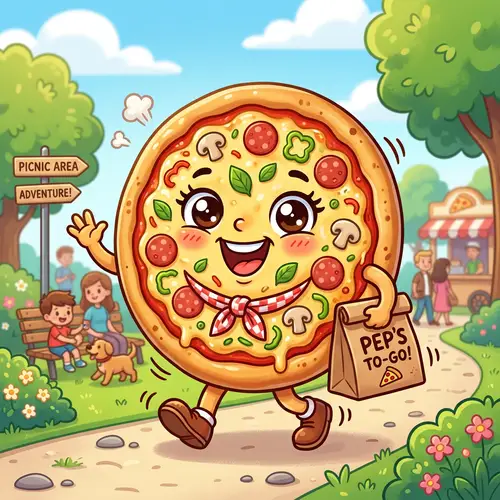 Cute Cartoon Pizza - Your Fun Takeaway Option