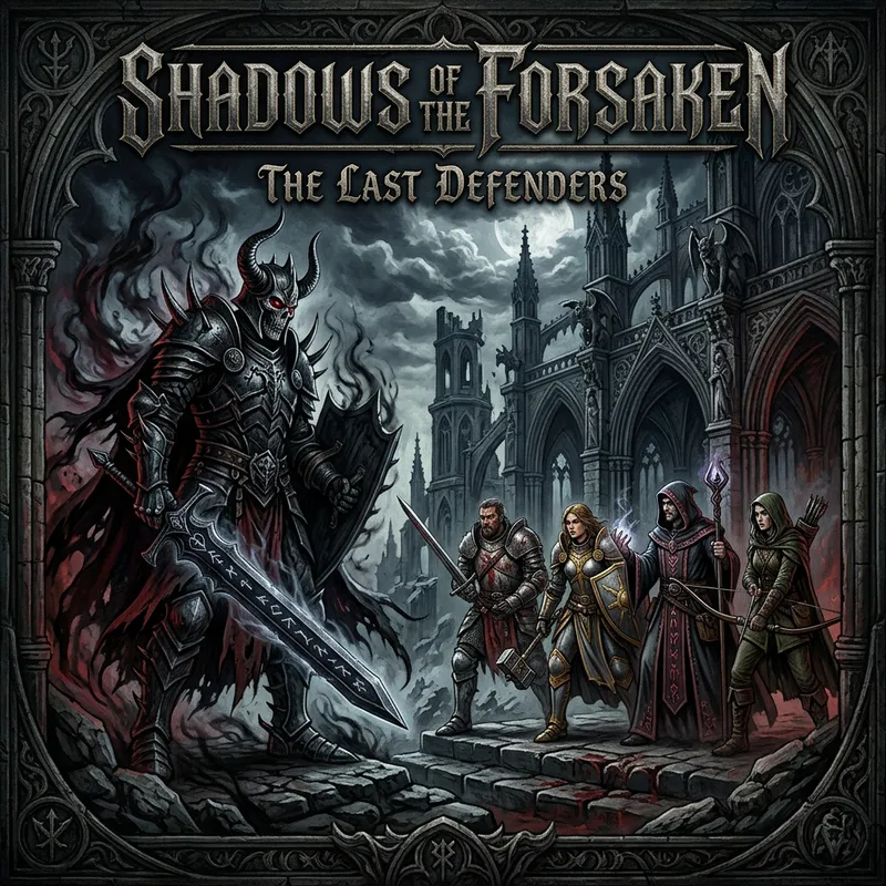 Dark Gothic Medieval Fantasy Album Cover: Epic Heroes vs Villain Dark Gothic Medieval Fantasy Album Cover: Epic Heroes vs Villain