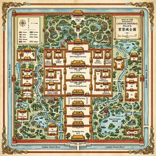 Detailed Map of China's Imperial Palace Complex