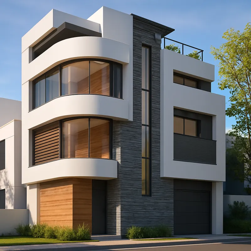 Modern 4-Story Residential Facade Design