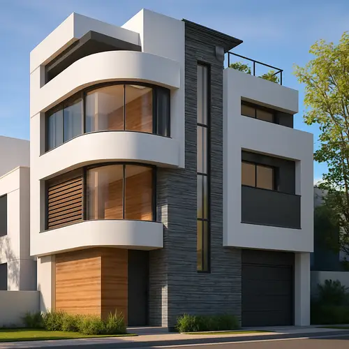 Modern 4-Story Residential Facade Design