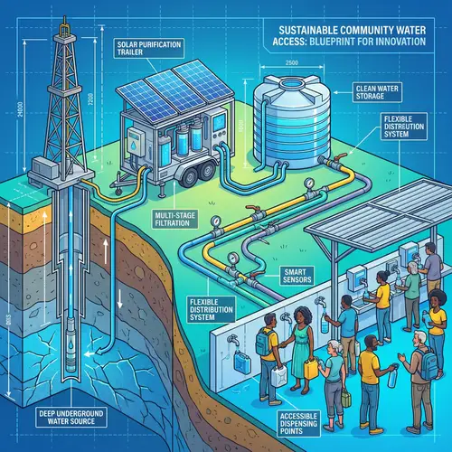 Detailed Underground Water Source and Borehole System Illustration