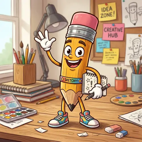 Fun Pencil Mascot for Your Brand