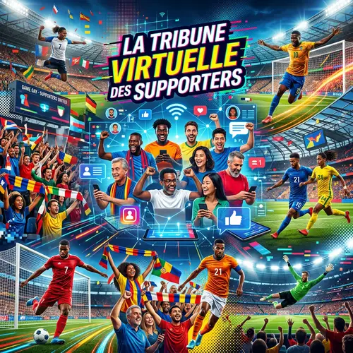 Vibrant Football Themed Collage with Digital Art Style