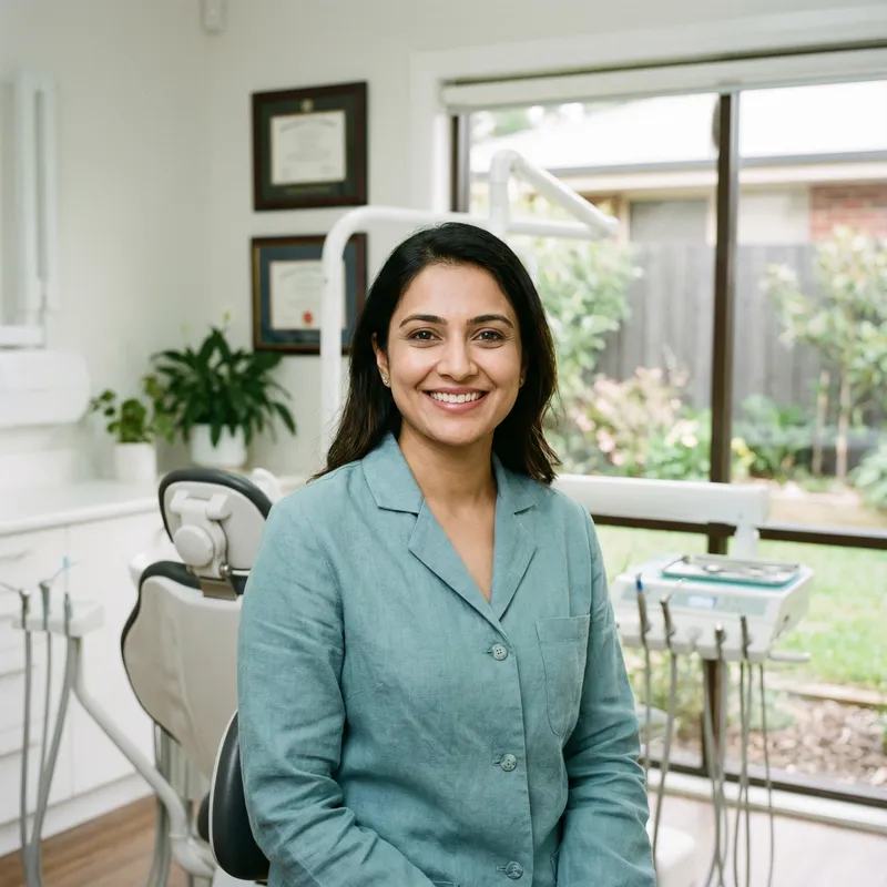 Friendly Dentist Headshot in Professional Setting