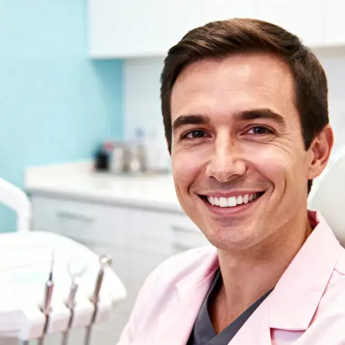 Friendly Dentist Headshot in Professional Setting