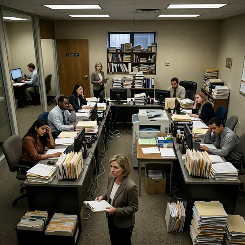 Modest Accounting Firm Office: U-Shaped Workstation Setup