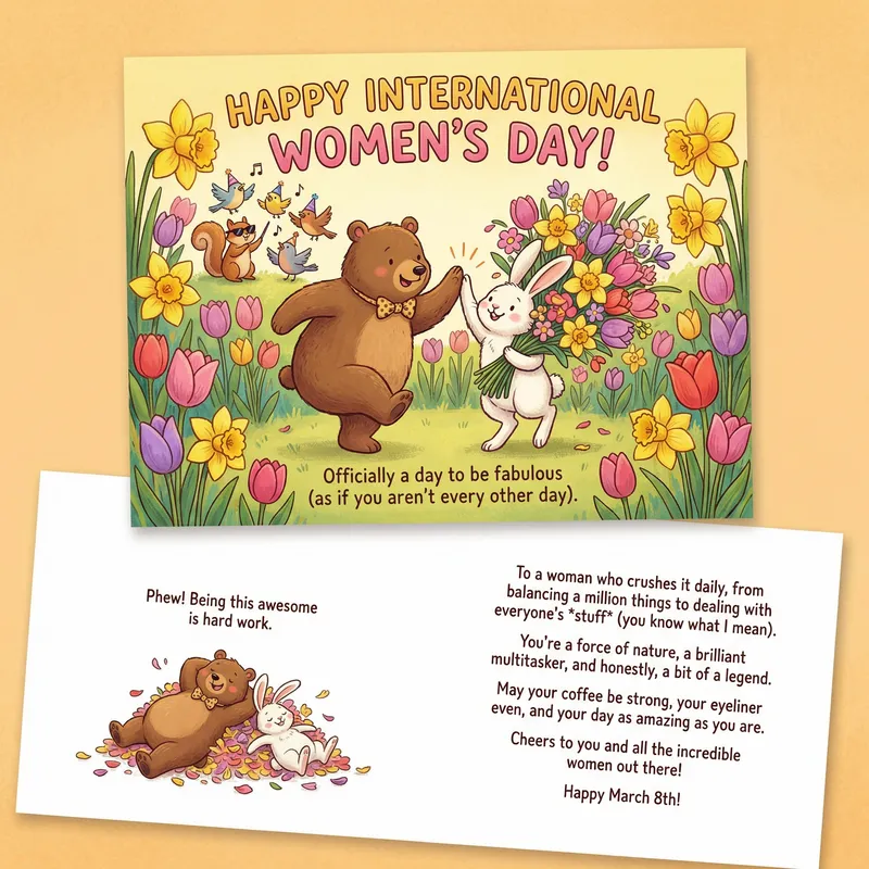 Funny International Women's Day Card | March 8 Greeting