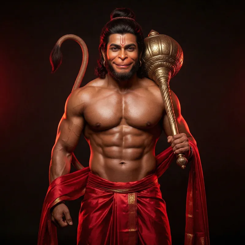 Lord Hanuman: Realistic 4K Image with Six-Pack