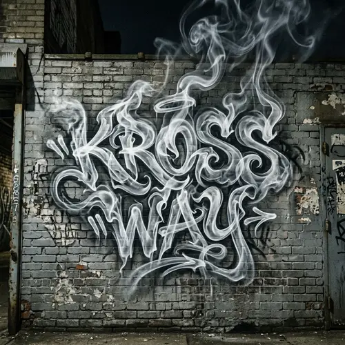 Kross Way Graffiti Smoke on Gray Brick Wall
