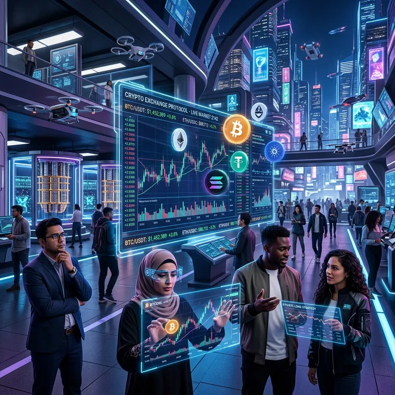 The Future of Cryptocurrency: Futuristic Display & Trading Hub The Future of Cryptocurrency: Futuristic Display & Trading Hub