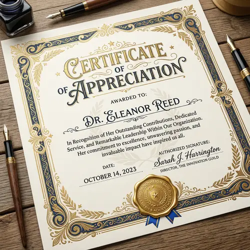 Elegant Certificate of Appreciation Design