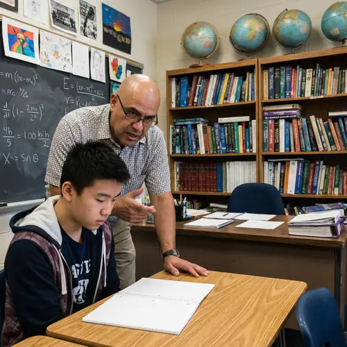 Teacher Scolding Student in Classroom Setting
